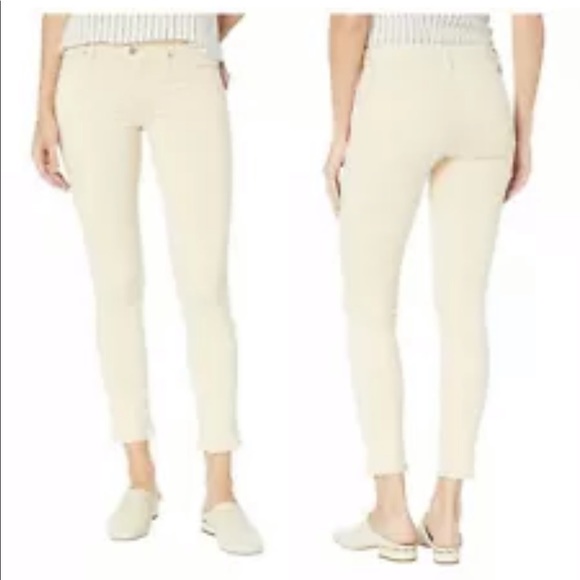 HUDSON TALLY MID-RISE FAWN SKINNY CROPPED JEANS